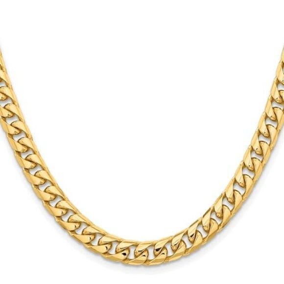 14K Yellow Gold 20" Solid Miami Cuban Link Chain – 6.25mm, 54.9g, Lobster Clasp - Picture 3 of 6